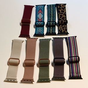 Lot of 9 Multicolor Stretch Nylon Watch Bands for Apple Watch 44mm Brand New